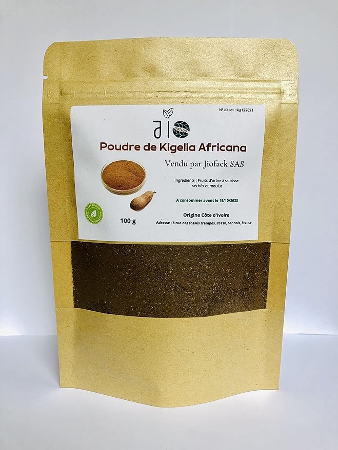 100 g – Poudre de Kigelia Africana Traditionnelle – 100% naturelle – Pour Alimentation & soins