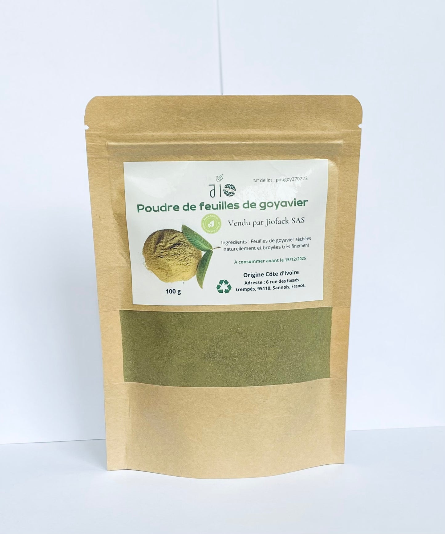 100 g – Poudre de feuilles de goyavier –100% naturelle – Aucun mélange