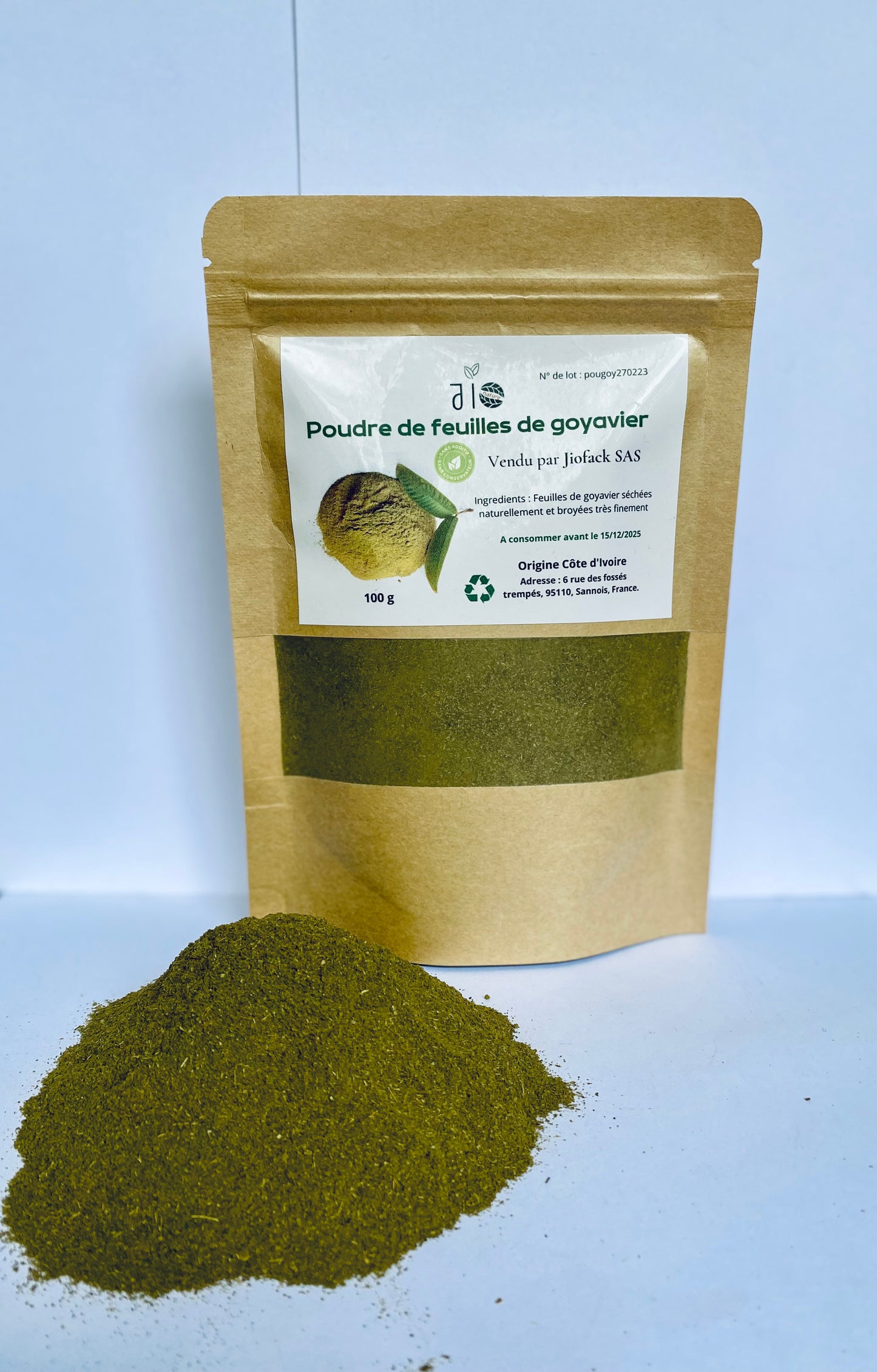 100 g – Poudre de feuilles de goyavier –100% naturelle – Aucun mélange