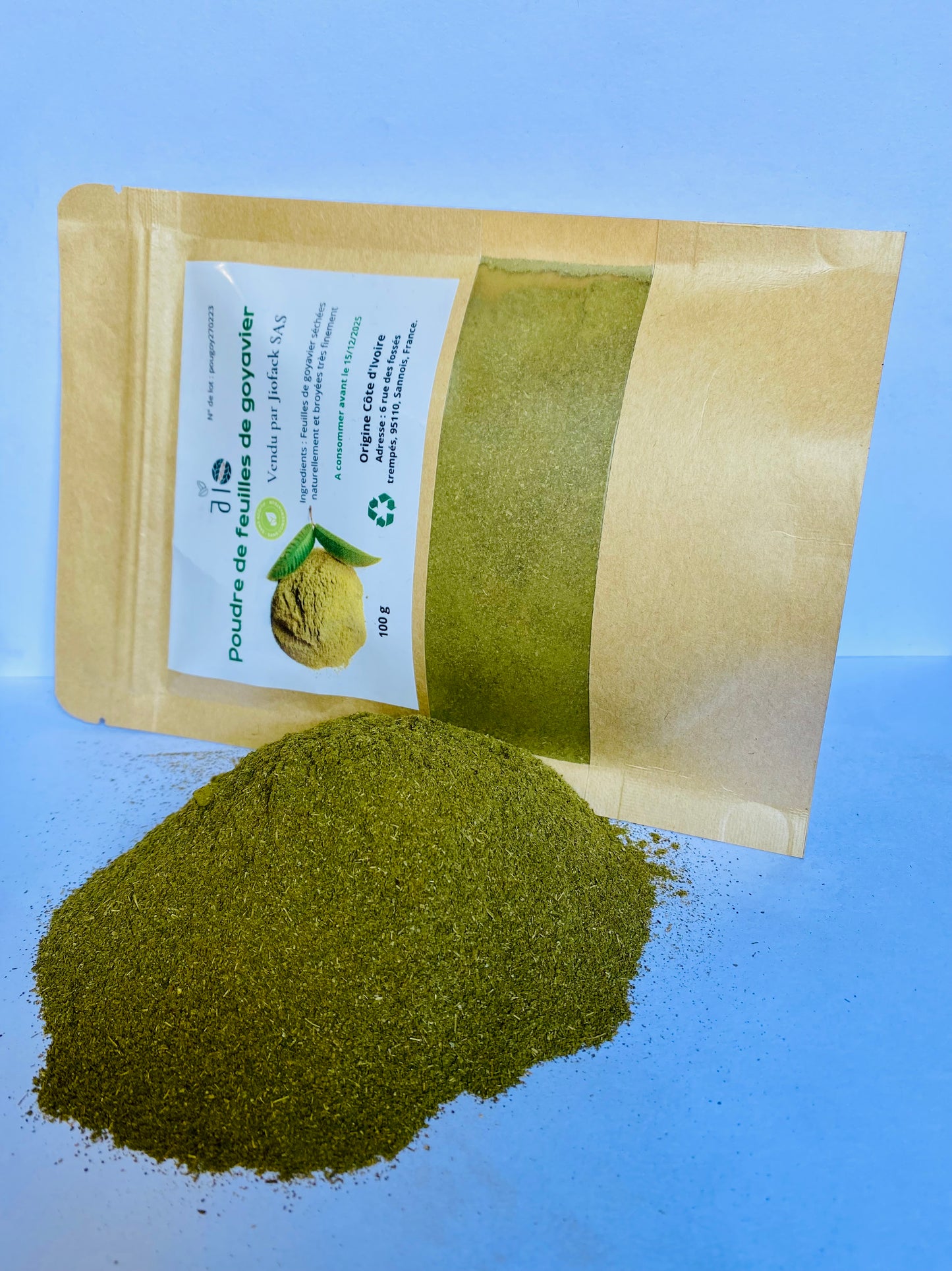 100 g – Poudre de feuilles de goyavier –100% naturelle – Aucun mélange