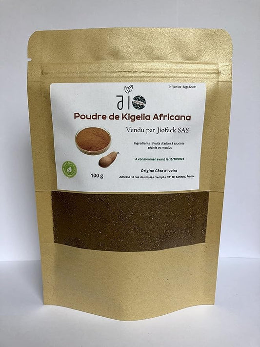 100 g – Poudre de Kigelia Africana Traditionnelle – 100% naturelle – Pour Alimentation & soins