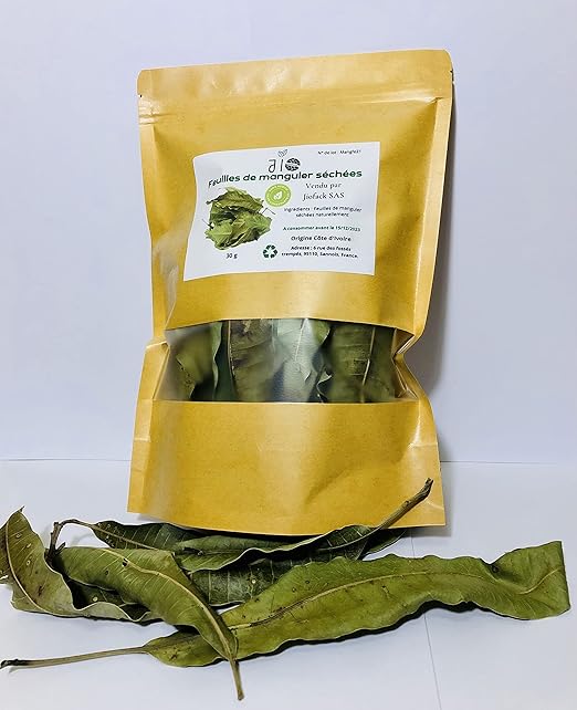 30 g – Feuilles de manguier séchées – 100% naturelles – Pour infusion & soins