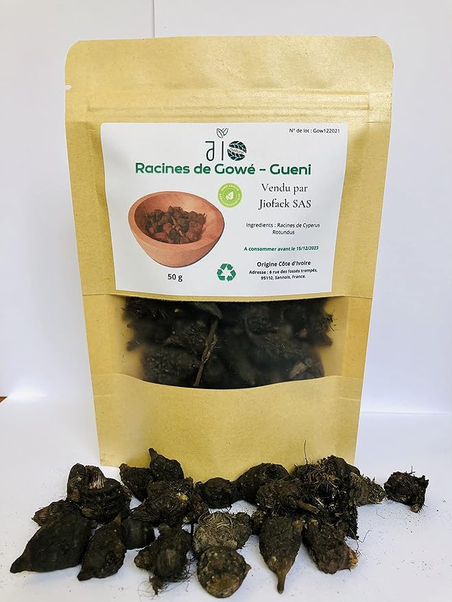 100 g – Gowé – Gueni – Cyperus Rotundus – Pour infusion, soins et encens traditionnels