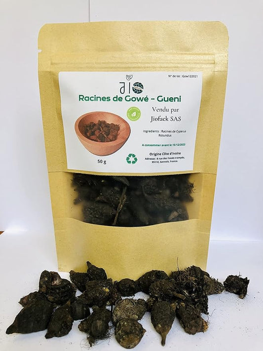 100 g – Gowé – Gueni – Cyperus Rotundus – Pour infusion, soins et encens traditionnels