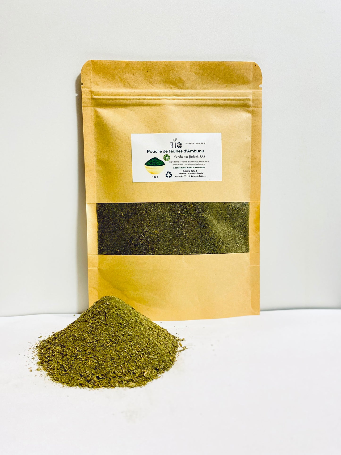100 g – Poudre Ultra pure de feuilles d'Ambunu – 100% naturelle – Aucun mélange